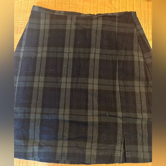 John Galt Brandy Melville navy Plaid Mini Skirt - Picture 1 of 5